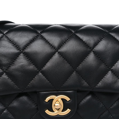 Chanel Lambskin Quilted CC Flap Shoulder Bag Black 8 of 10