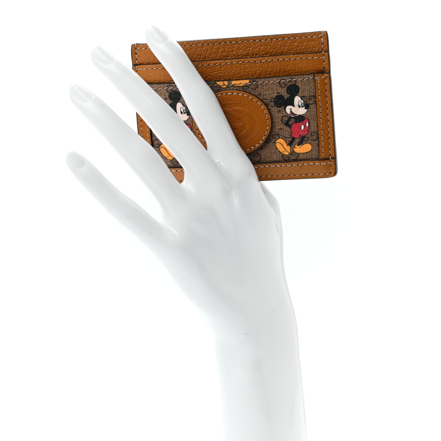 X DISNEY Mini Vintage GG Supreme Monogram Mickey Mouse Card Holder Beige Vintage Sun Oil