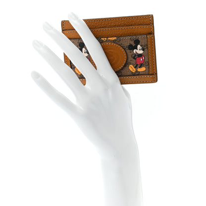Gucci X DISNEY Mini Vintage GG Supreme Monogram Mickey Mouse Card Holder Beige Vintage Sun Oil 2 of 8