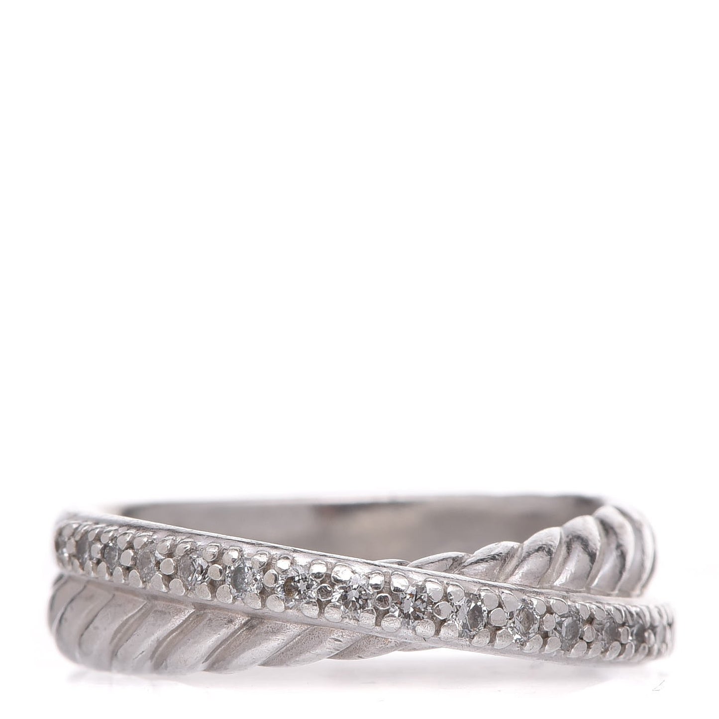 Sterling Silver Diamond 5mm Crossover Ring 48 4.5