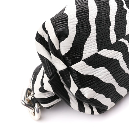Bottega Veneta Nappa Zebra Print The Pouch Chain White Black 10 of 11