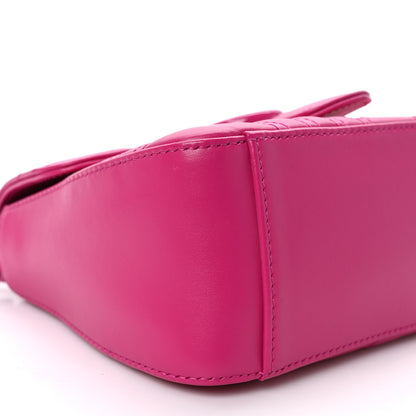 Gucci Calfskin Matelasse Monochrome Mini GG Marmont Top Handle Shoulder Bag Classic Fuxia 7 of 8