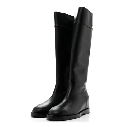 Chanel Calfskin Cap Toe Tall Boots 39 Black 3 of 9