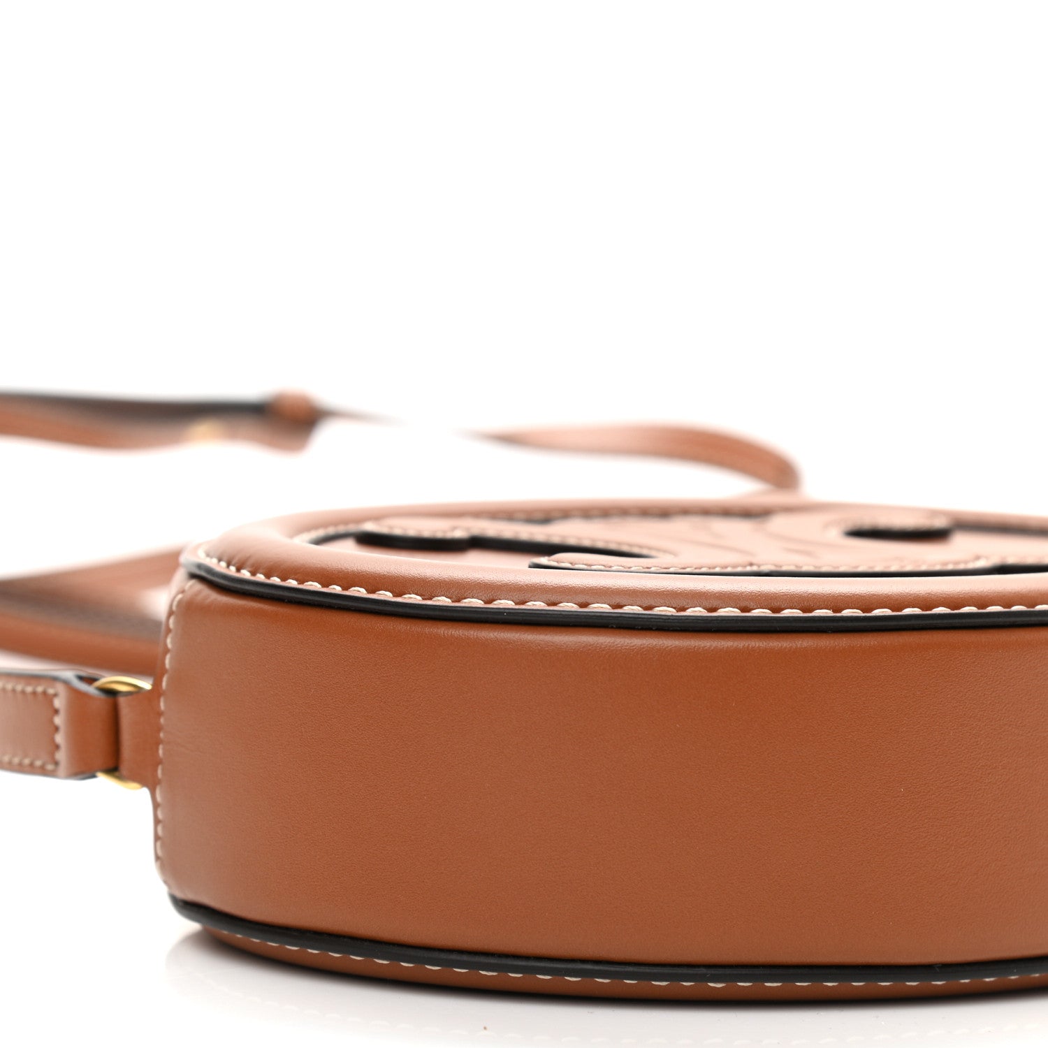 Celine Smooth Calfskin Cuir Small Triomphe Oval Crossbody Purse Tan 7 of 8