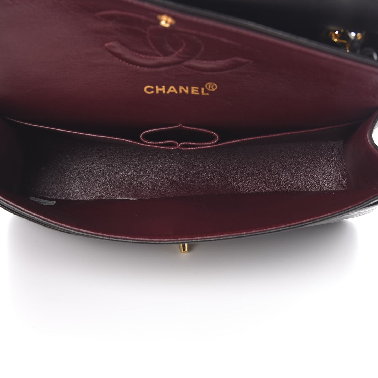 Lambskin Quilted Medium Double Flap Black