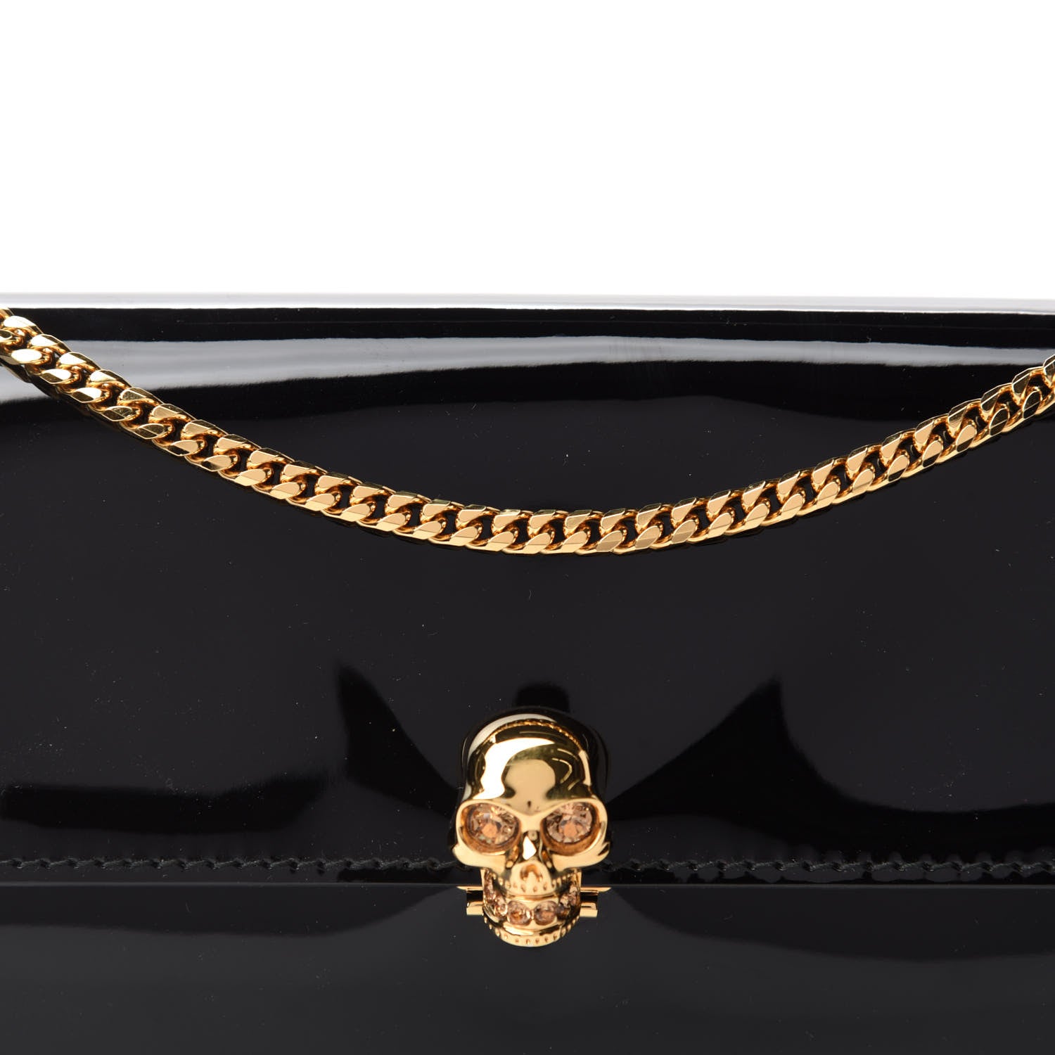 Alexander McQueen Patent Skull Wallet on Chain Black 9 of 9