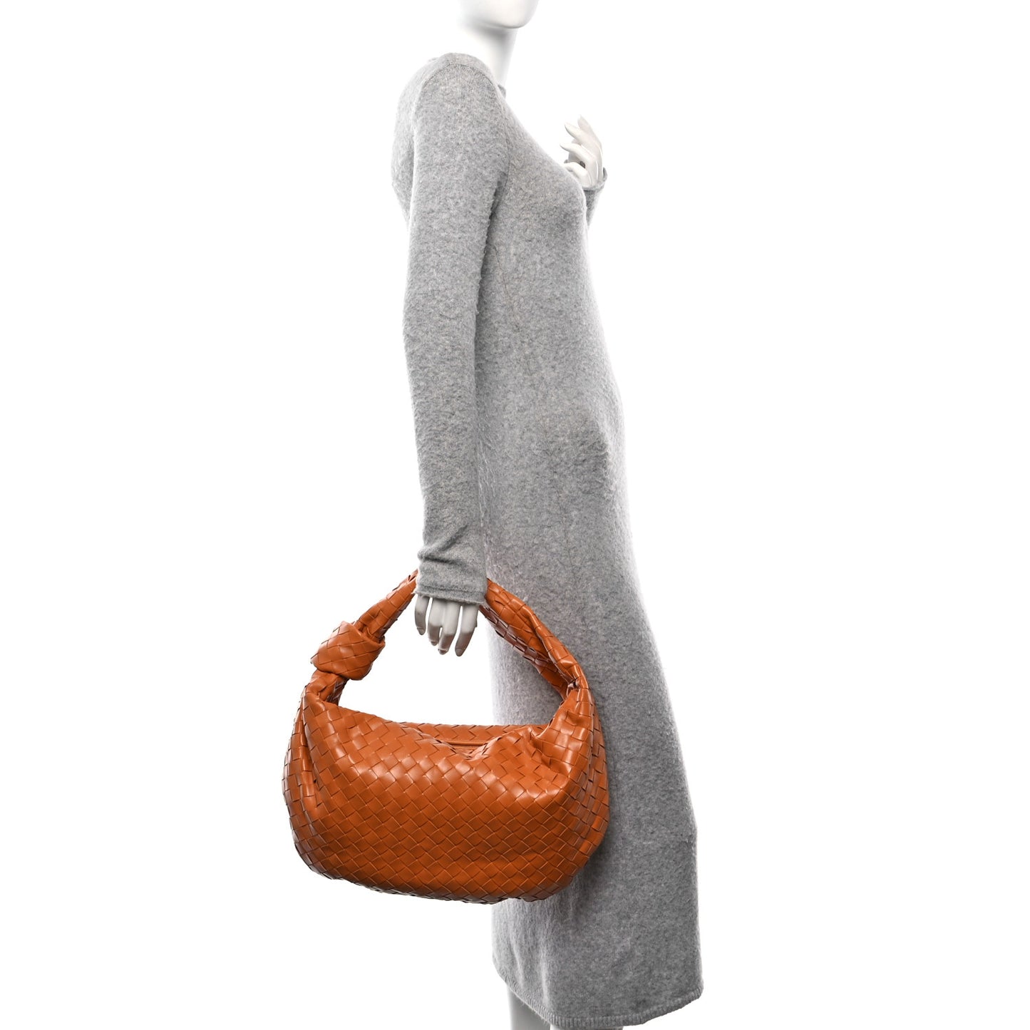 Nappa Intrecciato Small Jodie Hobo Clay