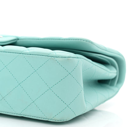 Chanel Lambskin Quilted Medium Double Flap Light Blue 9 of 11