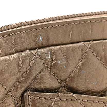 Chanel Metallic Aged Calfskin Quilted Cotton Club Pochette Bronze 13 of 15
