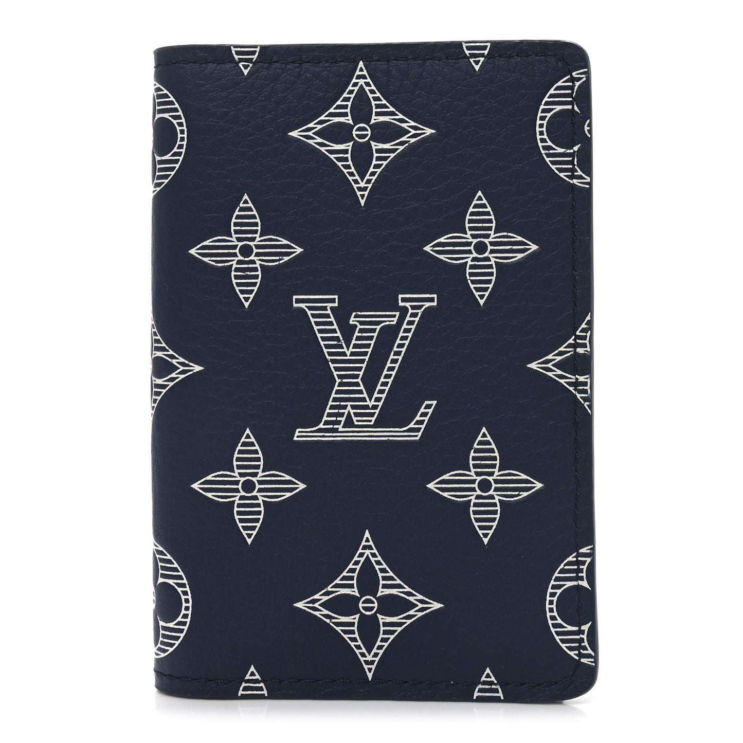 Calfskin Monogram Shadow Pocket Organizer Navy Blue White