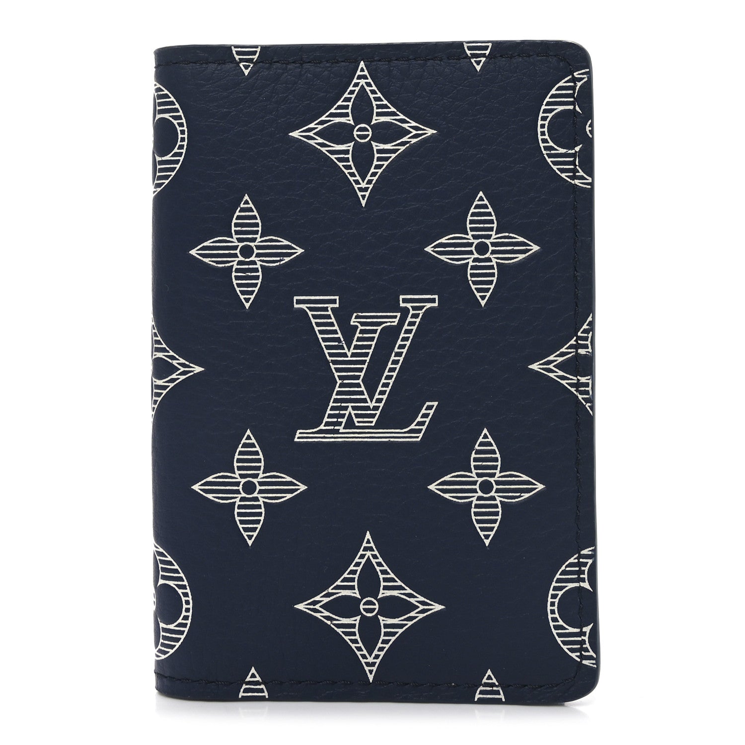 Louis Vuitton Calfskin Monogram Shadow Pocket Organizer Navy Blue White 1 of 6