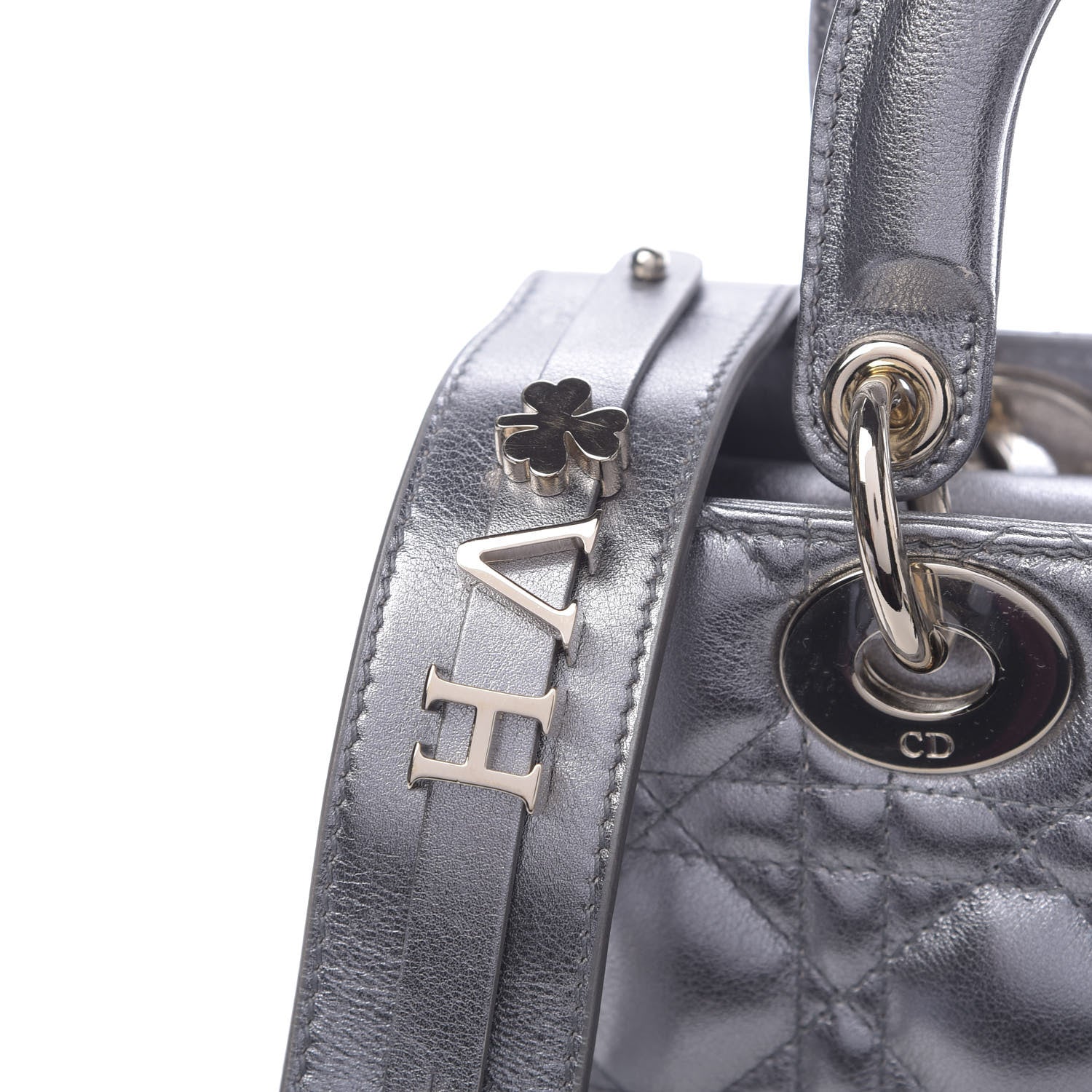 Christian Dior Metallic Calfskin Cannage My ABCDior Lady Dior Steel Grey 7 of 16