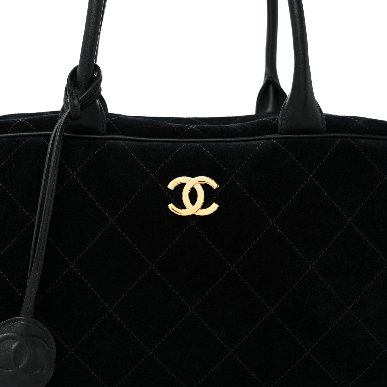 Chanel Suede Calfskin Large Perfect Bowling Bag Black 8 of 12