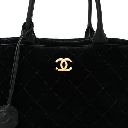 Chanel Suede Calfskin Large Perfect Bowling Bag Black 8 of 12
