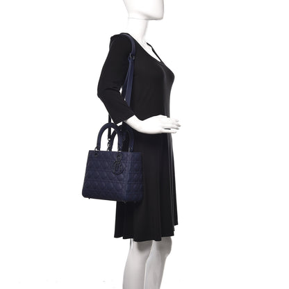 Christian Dior Ultra Matte Calfskin Cannage Medium Lady Dior Blue 2 of 8