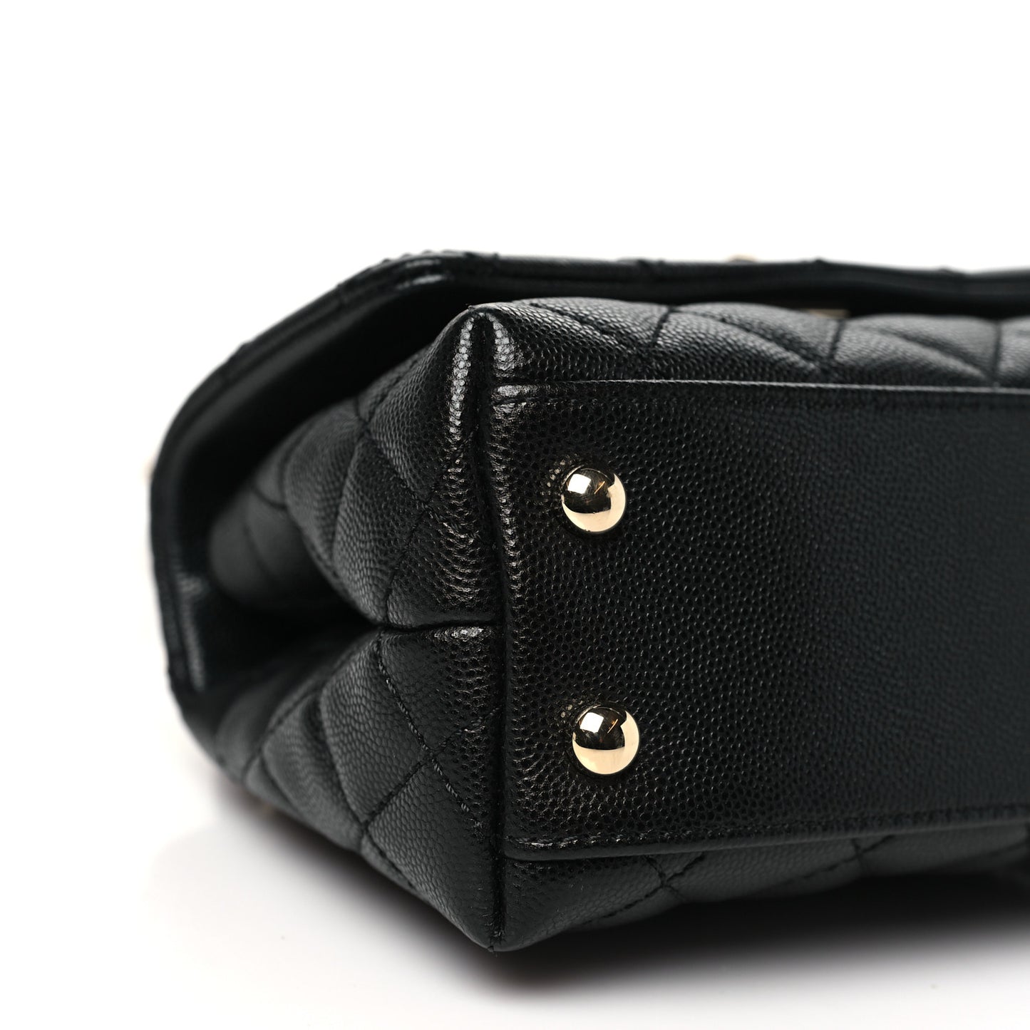 Caviar Lizard Embossed Quilted Extra Mini Coco Handle Flap Black