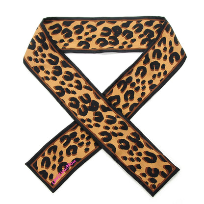 Louis Vuitton Silk Leopard Bandeau Scarf Marron 1 of 3
