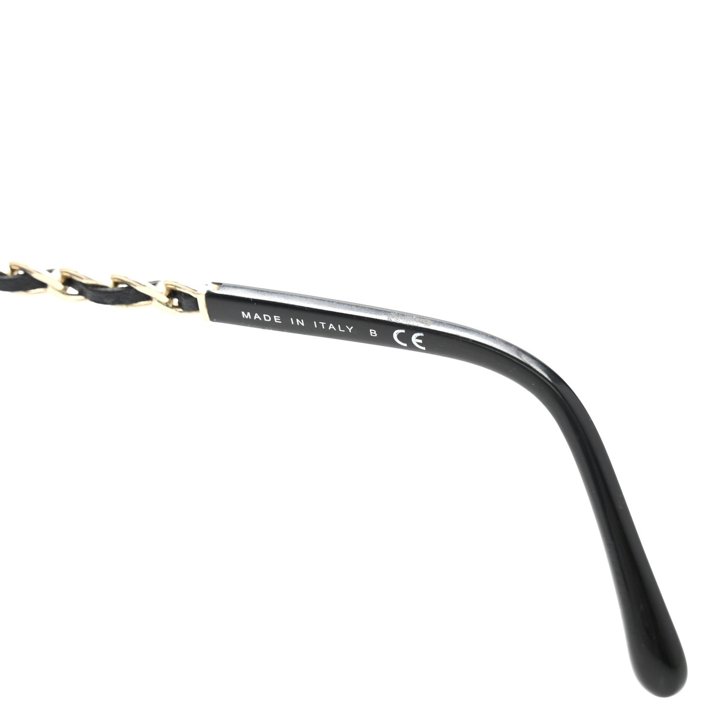 Acetate Lambskin Chain Square Sunglasses 5210-Q Black
