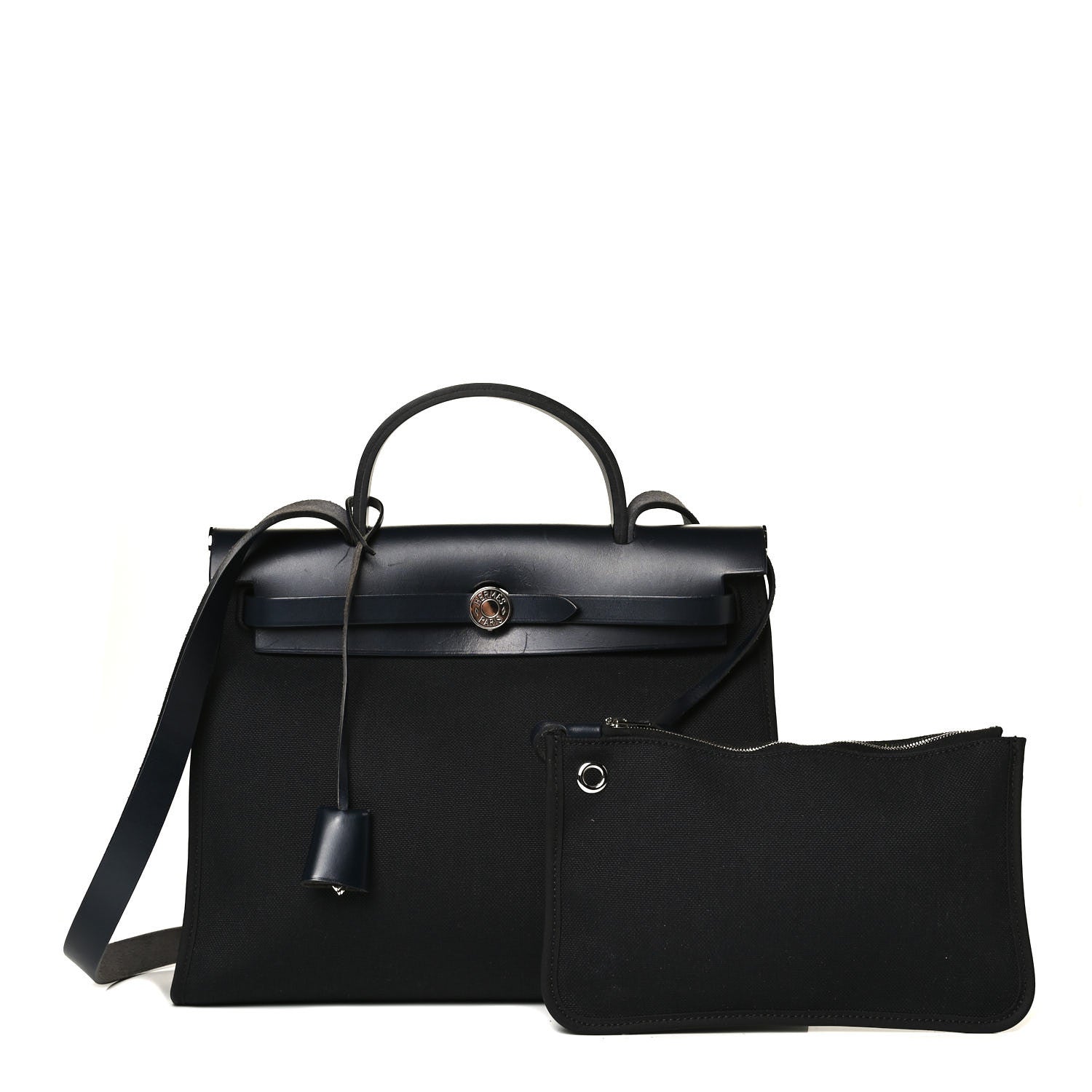 Hermes Military Toile Vache Hunter Herbag Zip PM 31 Bleu Marine 1 of 11