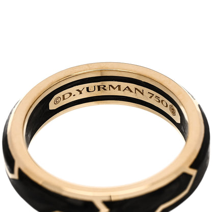 David Yurman 18K Yellow Gold Forged Carbon Band Ring 56 7.5 4 of 5