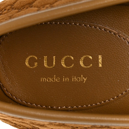 Gucci Kid Scamosciato Micro GG Monogram Horsebit Ballet Flats 37.5 Cuoio Dafne 7 of 10