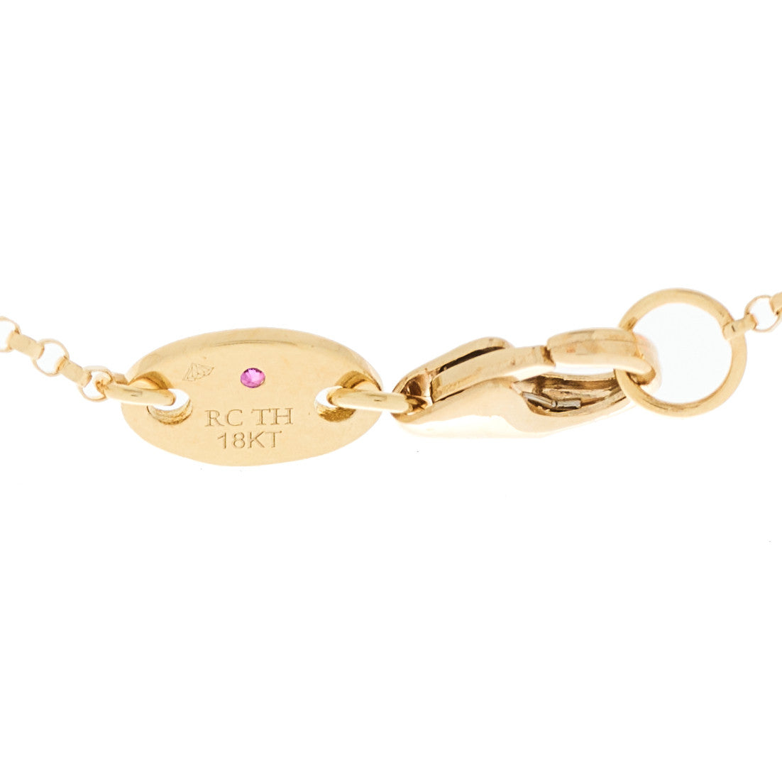 Roberto Coin 18K Yellow Gold Diamond Pink Opal Mother of Pearl Venetian Medallion Bracelet 2 of 3