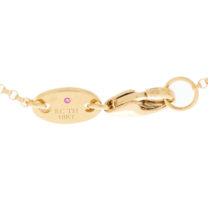 Roberto Coin 18K Yellow Gold Diamond Pink Opal Mother of Pearl Venetian Medallion Bracelet 2 of 3