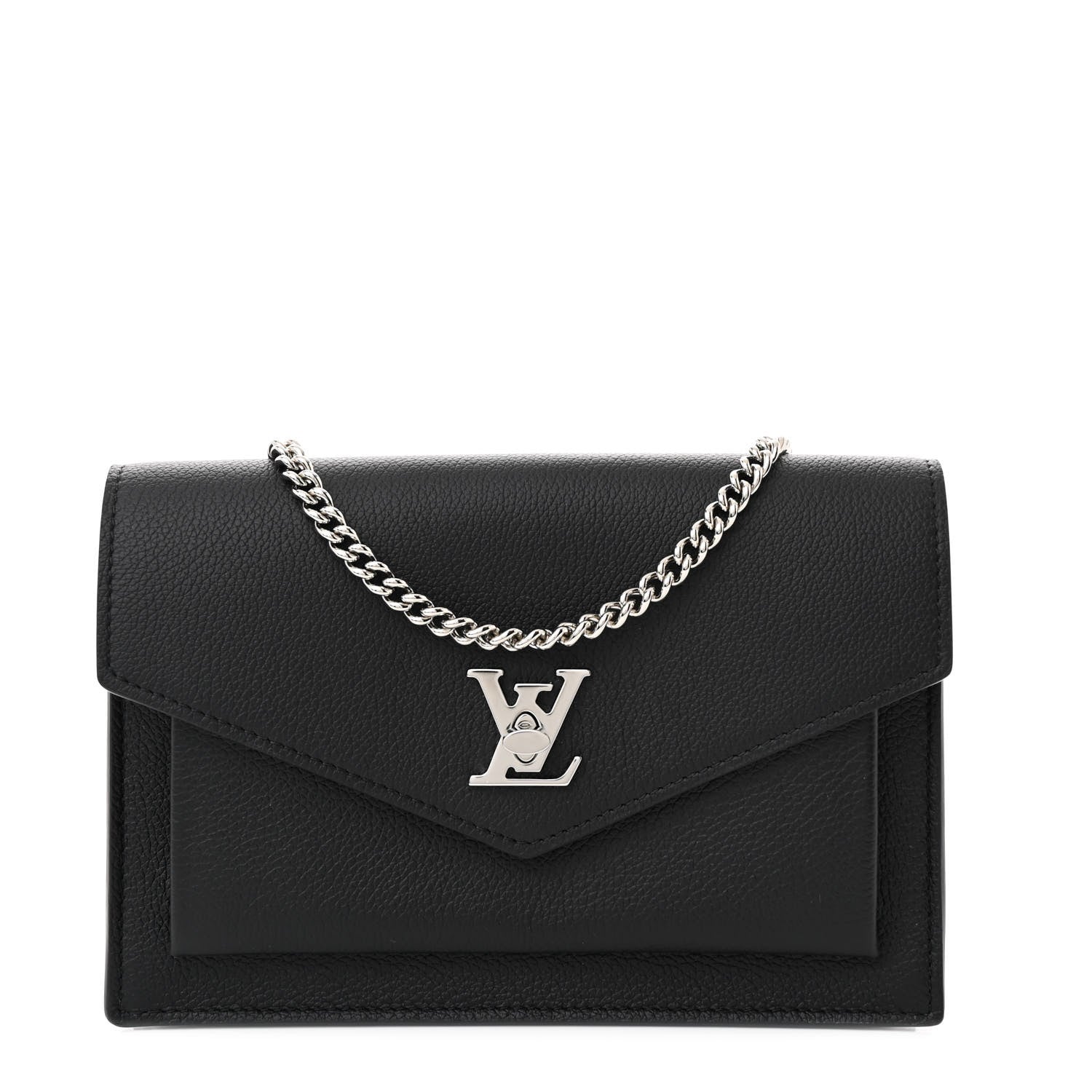 Louis Vuitton Soft Calfskin My Lockme Chain Pochette Black 1 of 8