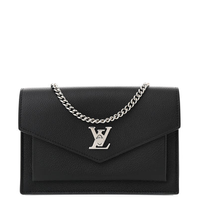 Louis Vuitton Soft Calfskin My Lockme Chain Pochette Black 1 of 8