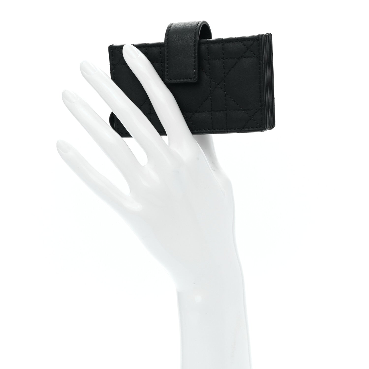 Christian Dior Ultra Matte Calfskin Cannage Lady Dior 5-Gusset Card Holder Black 2 of 9