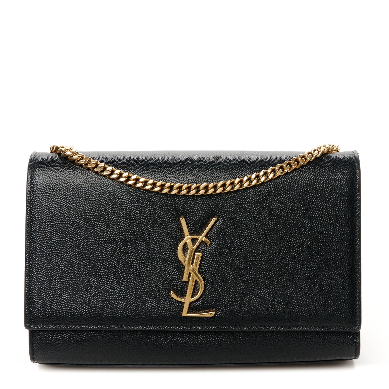 Saint Laurent Grain De Poudre Medium Classic Monogram Kate Satchel Black 1 of 12