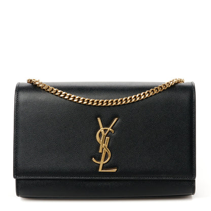 Saint Laurent Grain De Poudre Medium Classic Monogram Kate Satchel Black 1 of 12