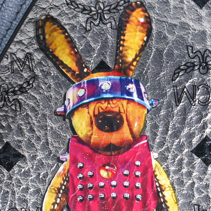 MCM Metallic Visetos Rabbit Tambourine Crossbody Silver 8 of 8