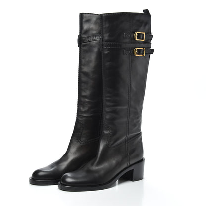 Gucci Calfskin Knee High Boots 38.5 Black 3 of 6