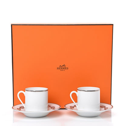Hermes Porcelain Platinum Chaine d'Ancre Tea Cup and Saucer Set of 2 8 of 8