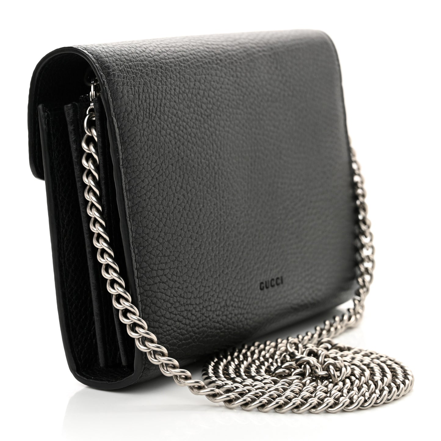Calfskin Mini Dionysus Chain Wallet Black