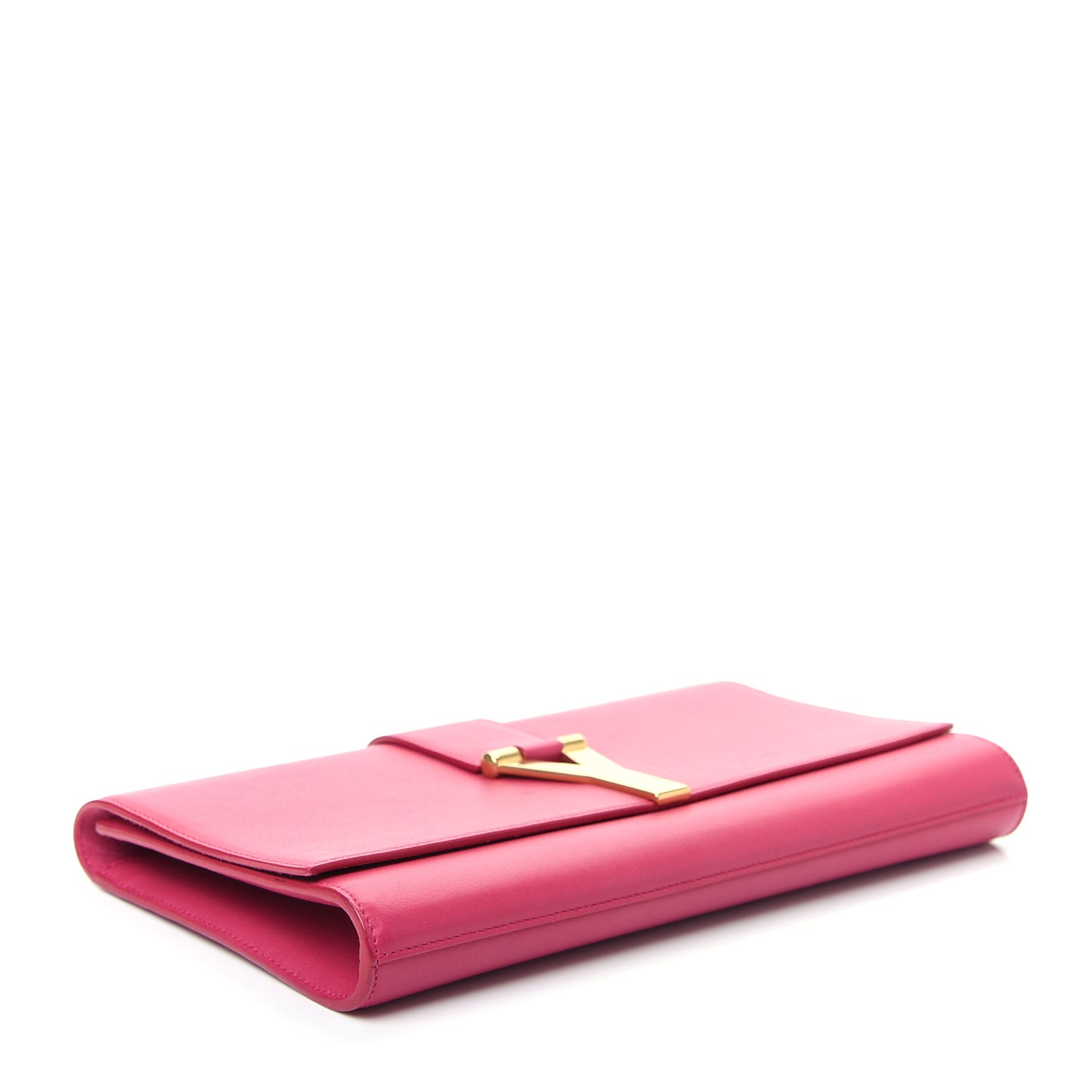 Calfskin Classic Y Ligne Clutch Fuchsia