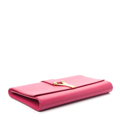 Saint Laurent Calfskin Classic Y Ligne Clutch Fuchsia 4 of 7