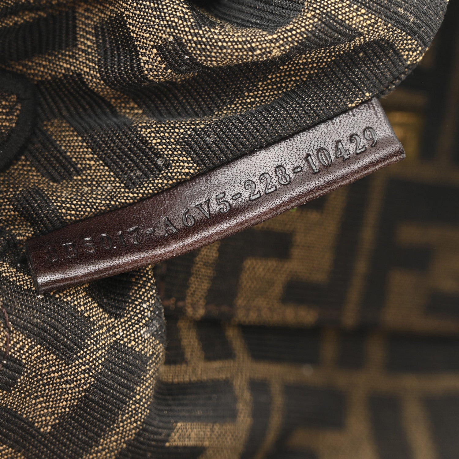 Fendi Fabric Jacquard FF 1974 Mini Baguette Tobacco Moro Black 7 of 11