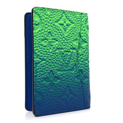 Louis Vuitton Taurillon Illusion Pocket Organizer Bleu Vert 3 of 7