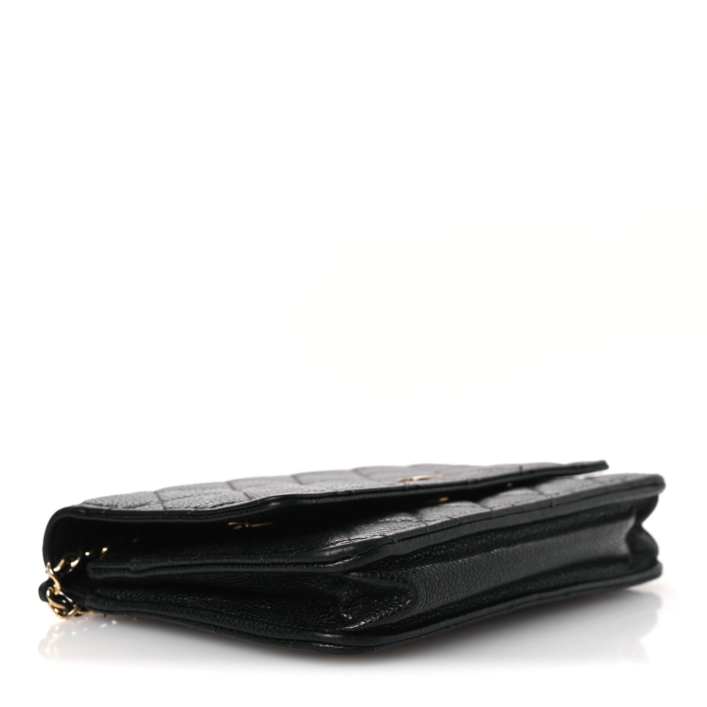 Caviar Quilted Wallet on Chain WOC Black