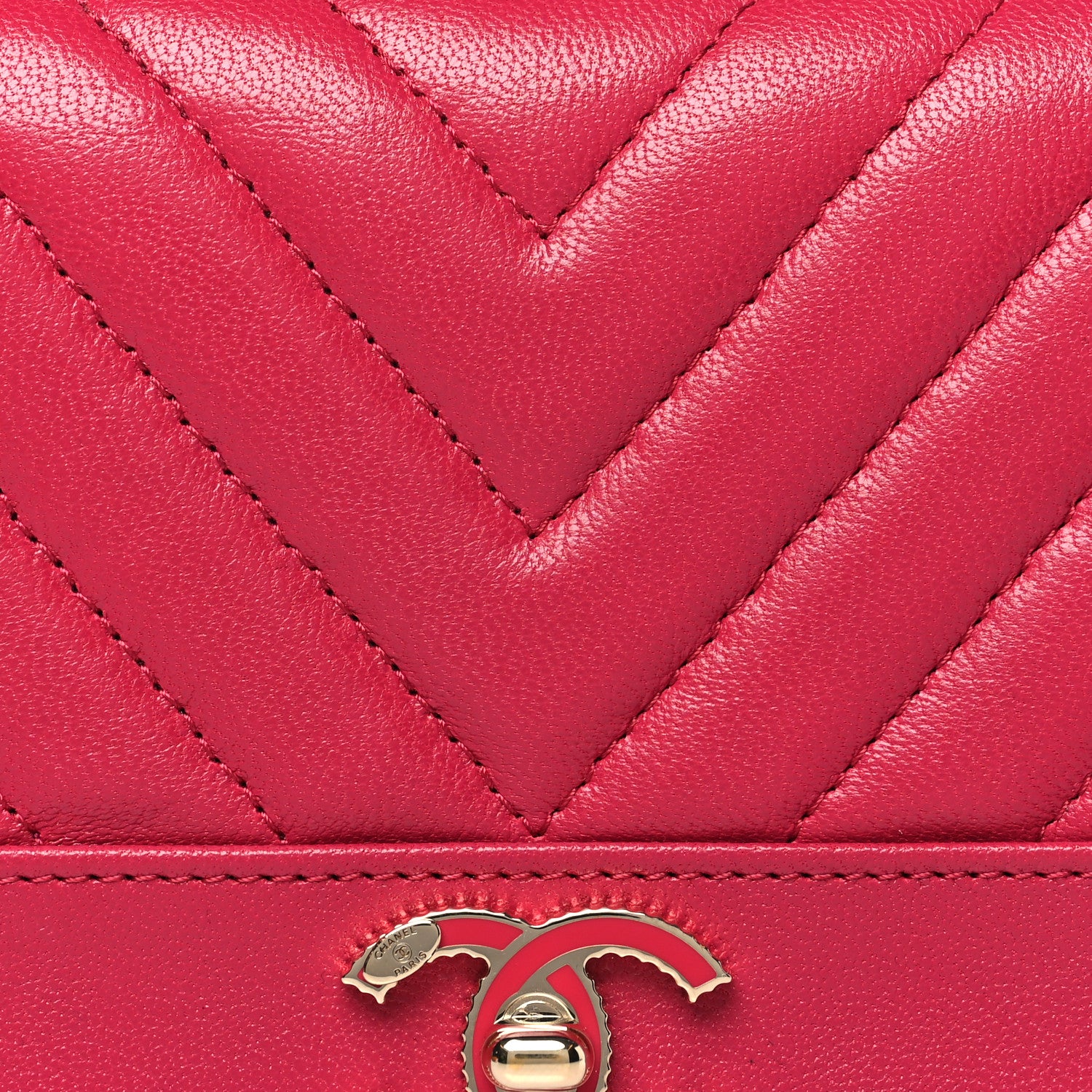 Chanel Sheepskin Chevron Quilted Mademoiselle Vintage Flap Wallet Pink 9 of 10