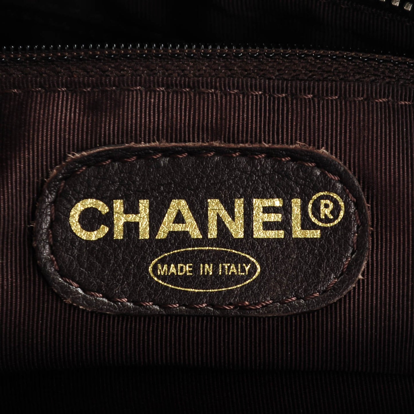 Suede Bekko Chain CC Shopping Tote Dark Brown