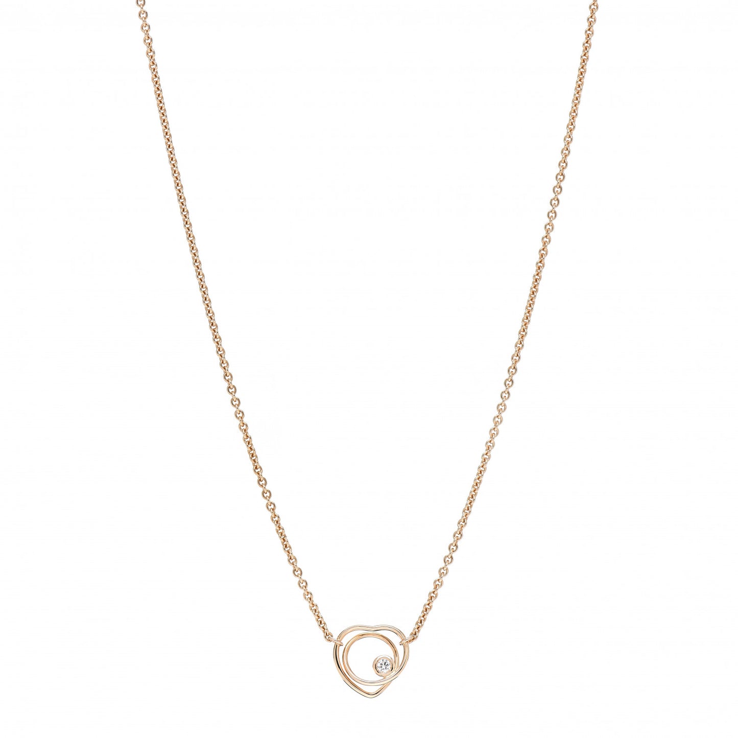18K Rose Gold Diamond TPM Vertige Coeur Necklace SH