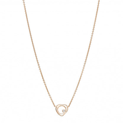 Hermes 18K Rose Gold Diamond TPM Vertige Coeur Necklace SH 1 of 5