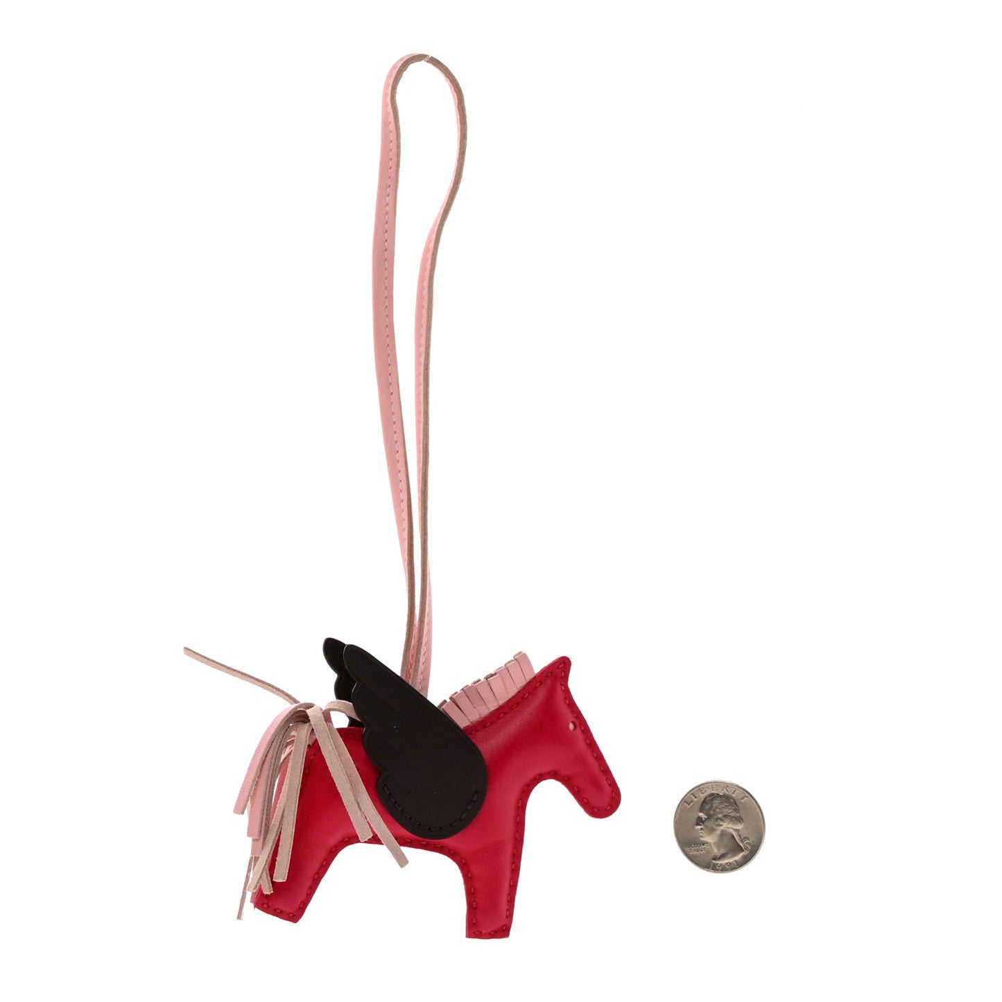 Milo Lambskin Grigri Rodeo Pegase Horse Bag Charm PM Framboise Rose Sakura Rouge Sellier