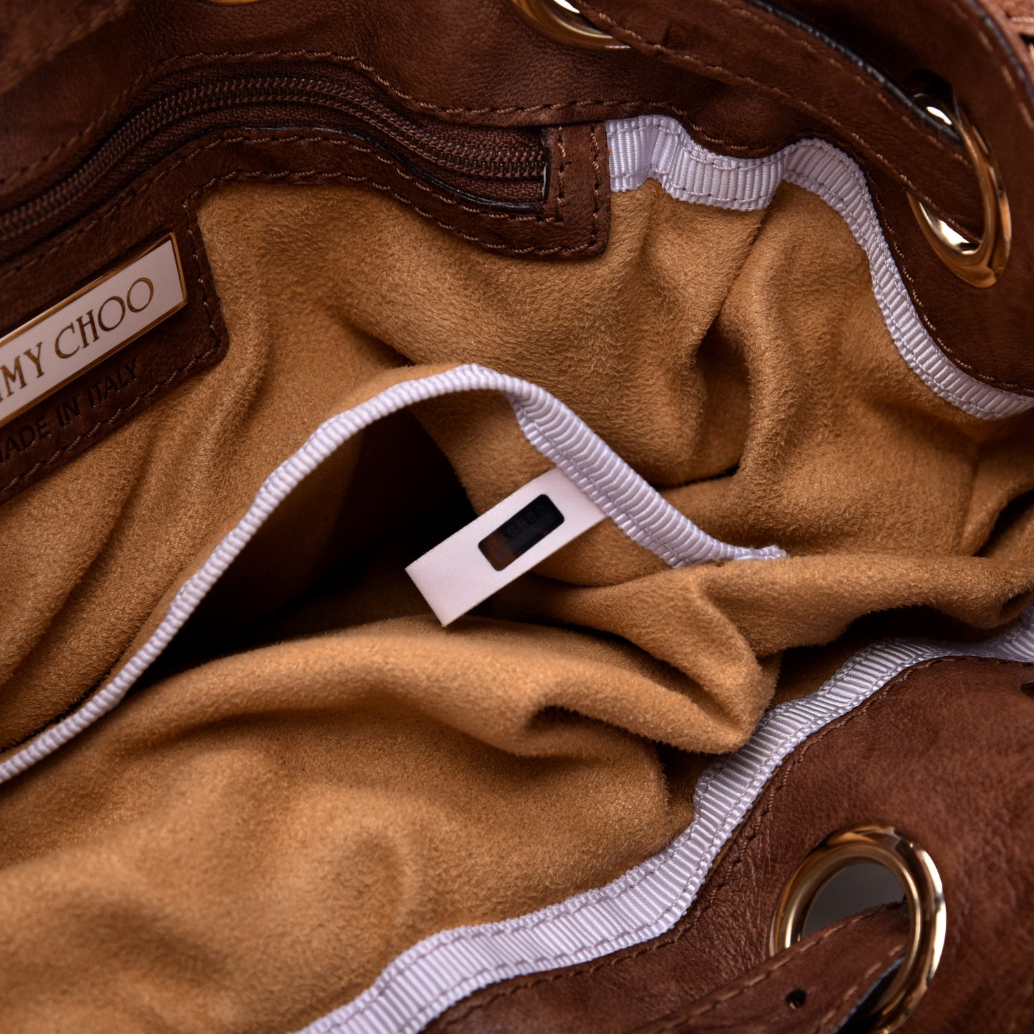 Jimmy Choo Calfskin Ramona Bucket Bag Brown 9 of 12