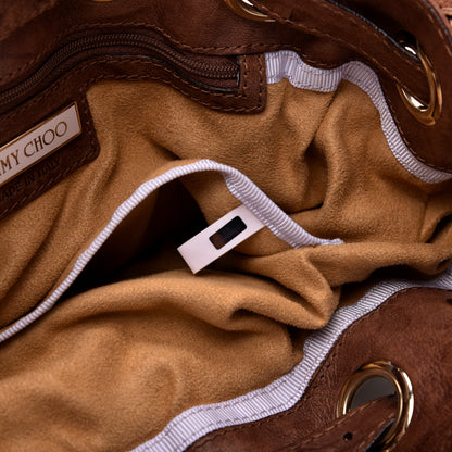 Jimmy Choo Calfskin Ramona Bucket Bag Brown 9 of 12