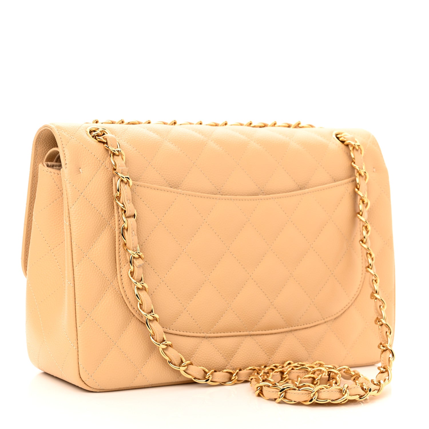 Chanel Caviar Quilted Jumbo Double Flap Beige 2 of 9