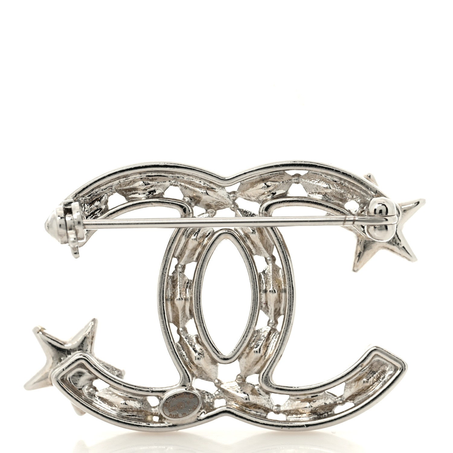 Chanel Crystal Starfall CC Brooch Silver 3 of 5